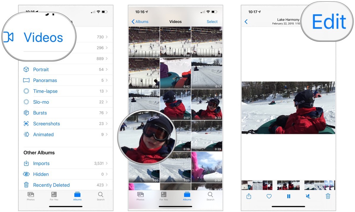ویرایش فیلم در آیفون